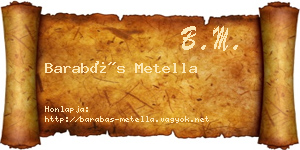 Barabás Metella névjegykártya